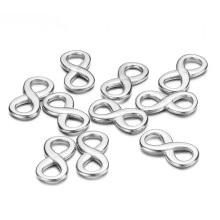 ST909 Metal Stainless Steel infinity symbol Connector Bracelet Charm For jewelry Making